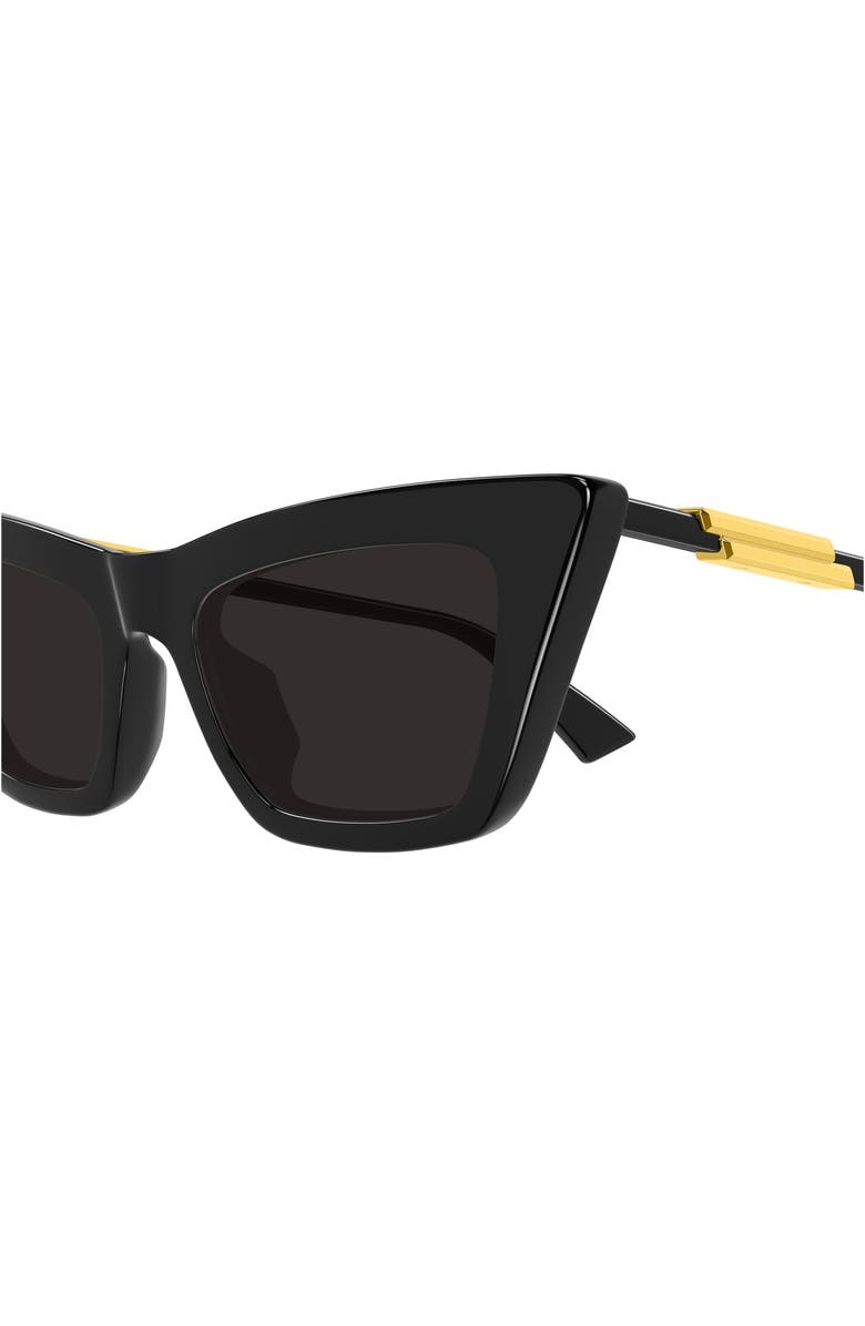 Bottega Veneta 53mm Cat Eye Sunglasses, Alternate, color, Black