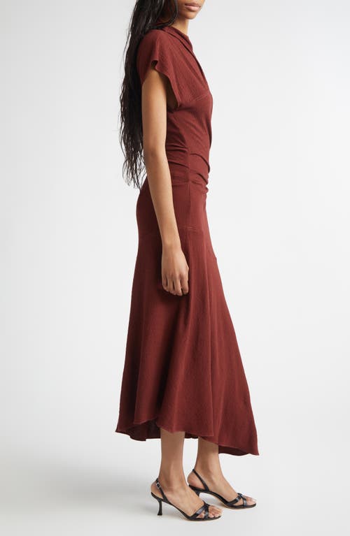 A.l.c . Dena Ruched Off The Shoulder Gown In Brown