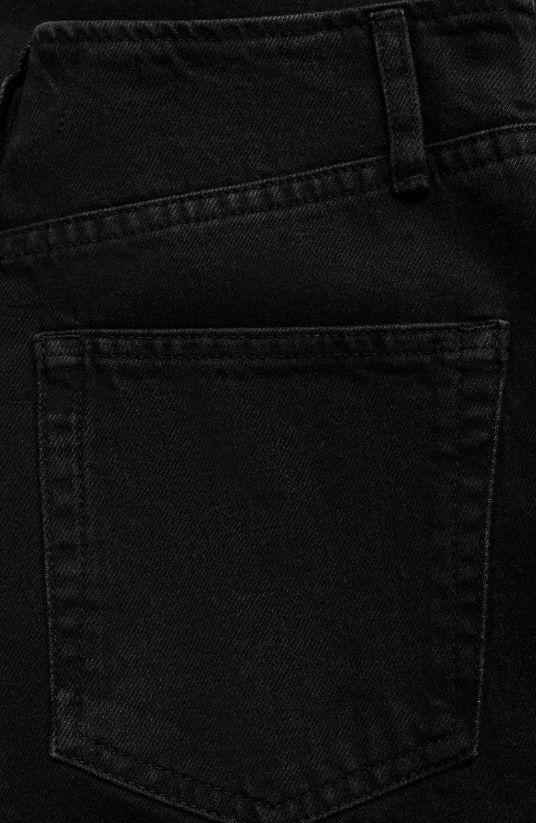 MANGO Bandless Mid Rise Wide Leg Jeans, Alternate, color, Black Denim