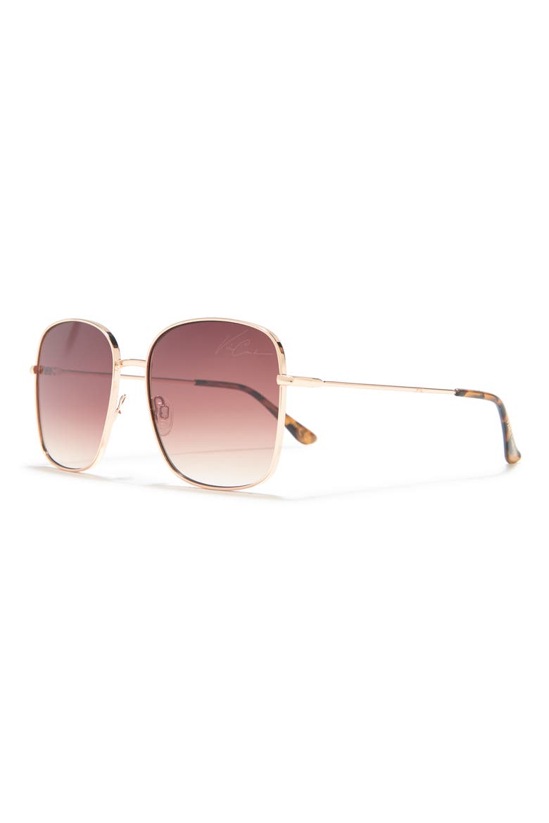 58mm Square Sunglasses, Alternate, color, GOLD