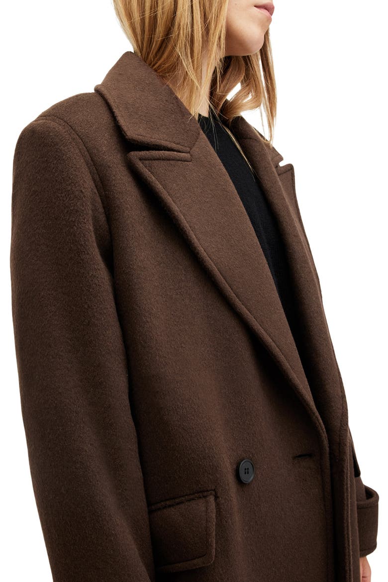Mabel Double Breasted Coat, Alternate, color, SUGAR BROWN