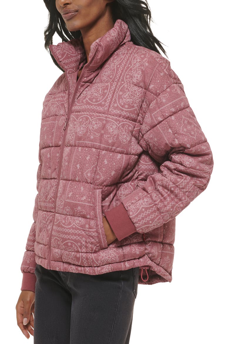 733™ Box Quilted Puffer Jacket, Alternate, color, FADED RED BANDANA