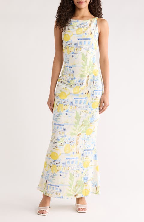 Amalfi Coast Mizie Open Back Maxi Dress
