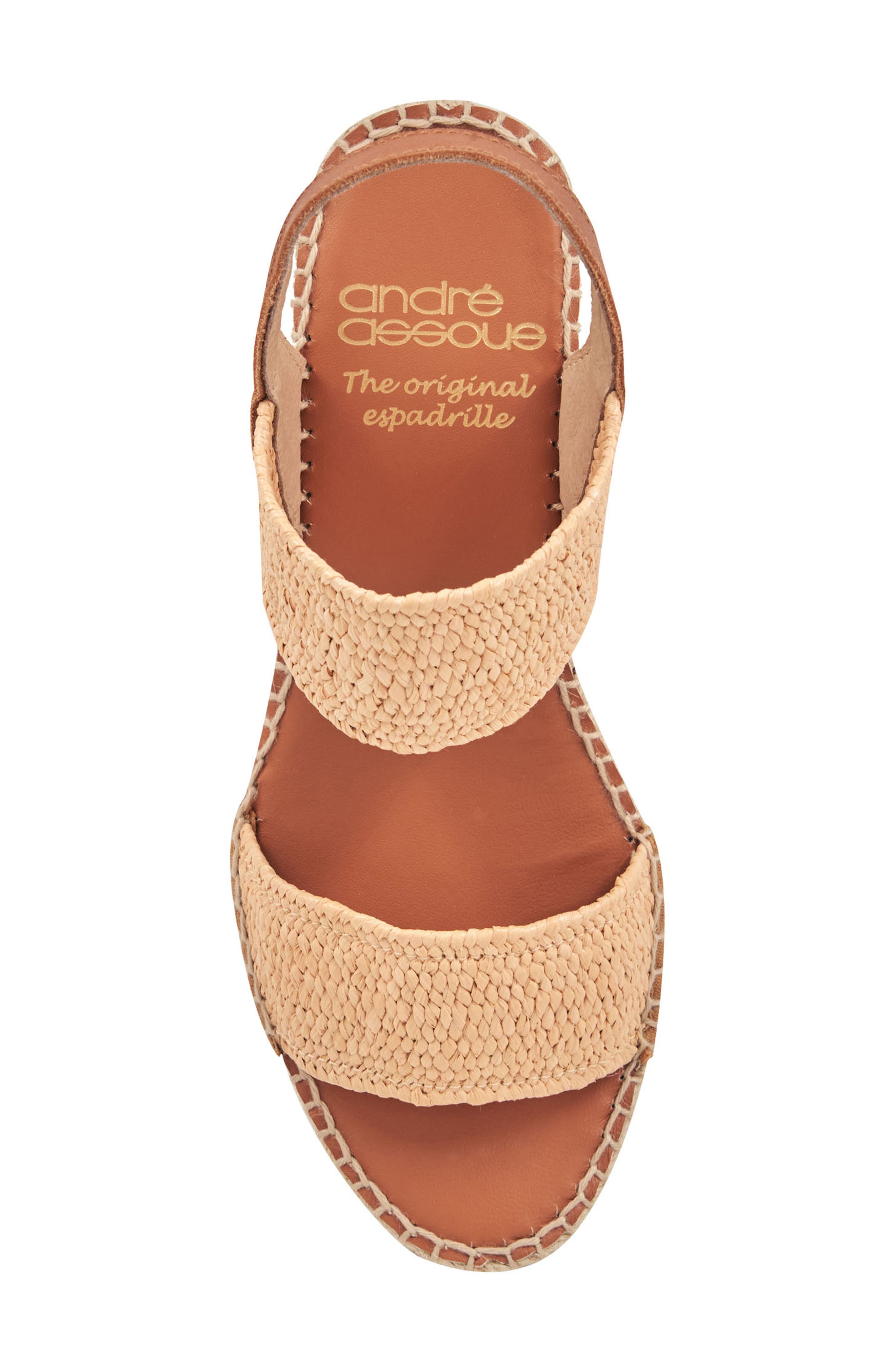 André Assous Aviana Raffia Wedge Sandal, Alternate, color, 