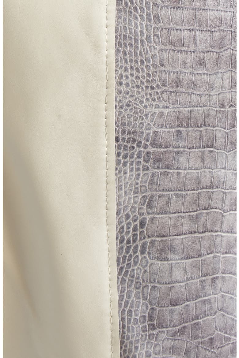 Leather Biker Jacket with Genuine Shearling Collar, Alternate, color, PEARL