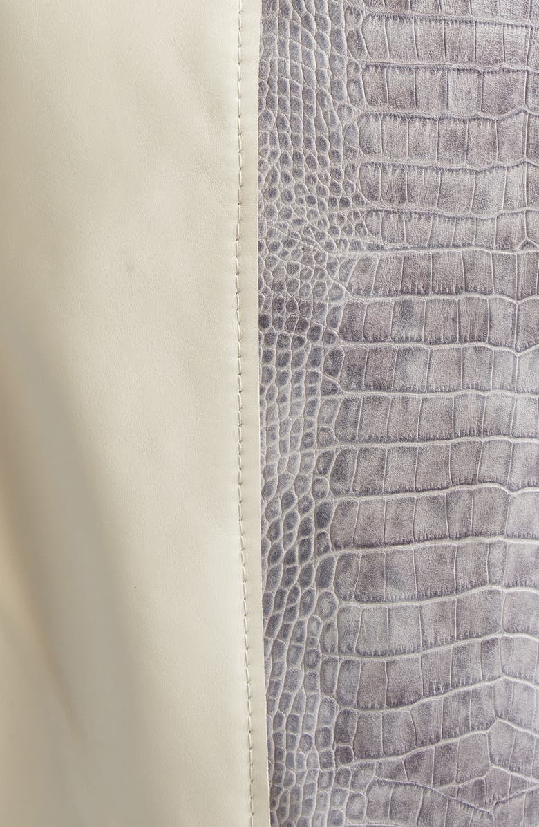 Marni Leather Biker Jacket with Genuine Shearling Collar, Alternate, color, Pearl