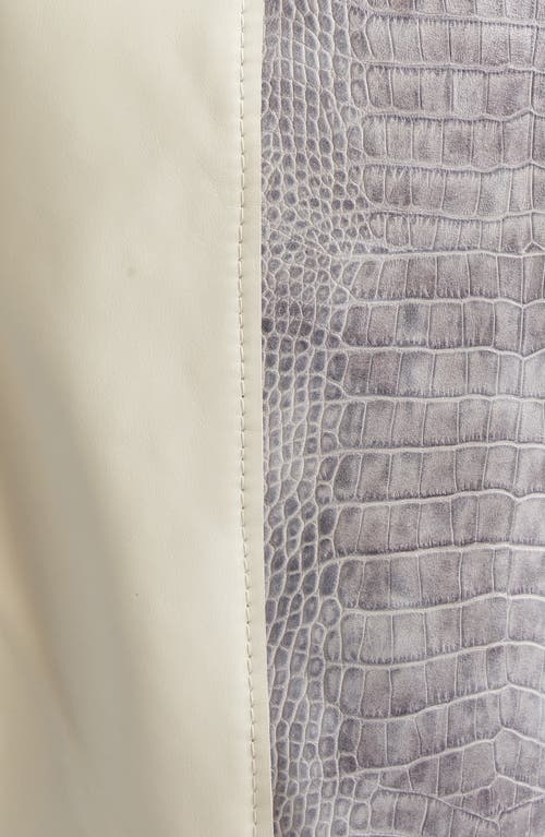 Marni Leather Biker Jacket With Genuine Shearling Collar In White