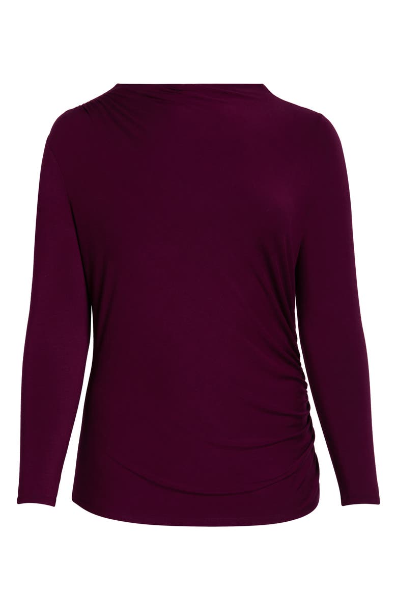 Liverpool Los Angeles Long Sleeve Ruched Jersey Top, Alternate, color, Wine Berry