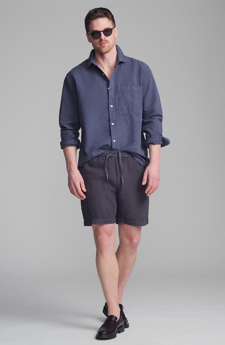 Mavi Jeans Cotton Blend Button-Up Shirt, Alternate, color, Outer Space