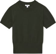 Reiss Anita Short Sleeve Cotton & Wool Sweater