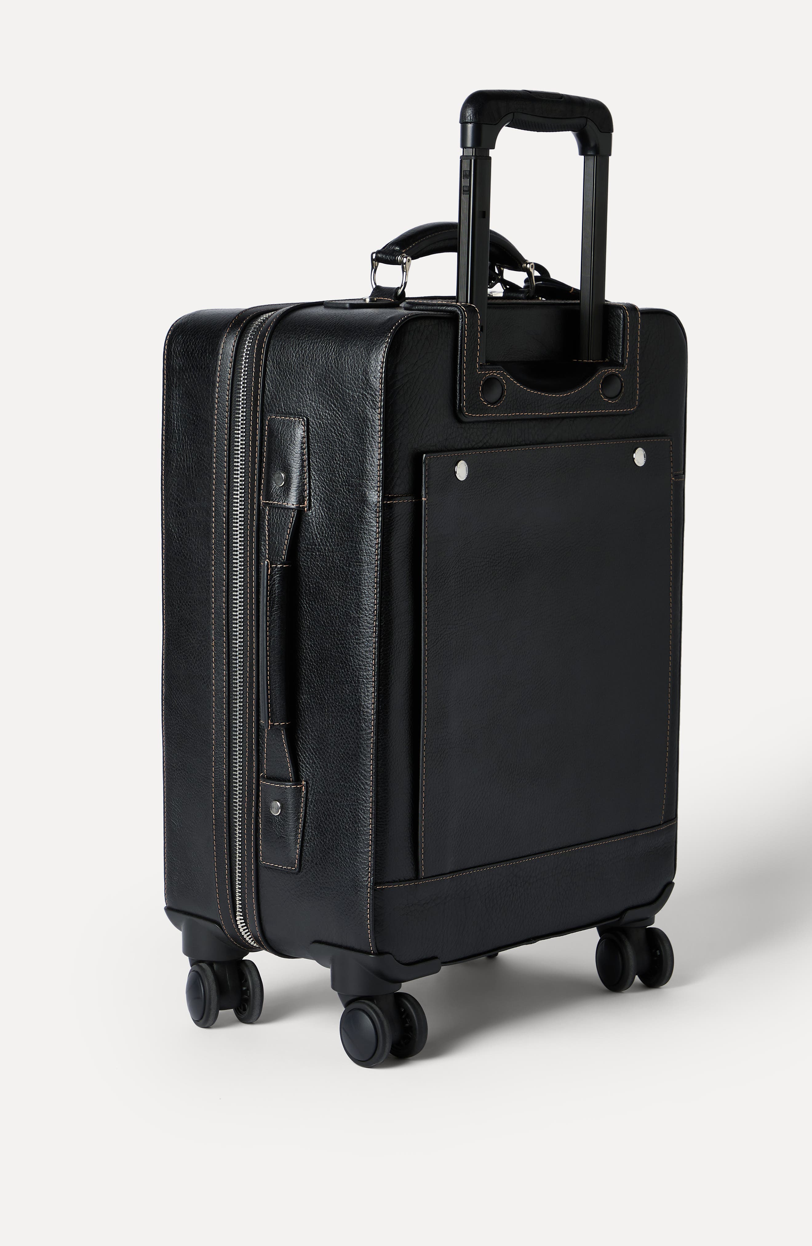 Brunello Cucinelli Grained calfskin suitcase, Alternate, color, Black