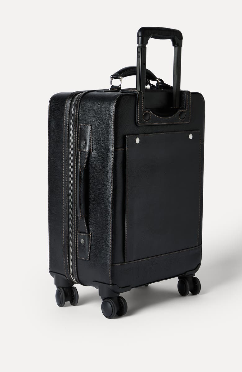 Brunello Cucinelli Grained calfskin suitcase, Alternate, color, Black