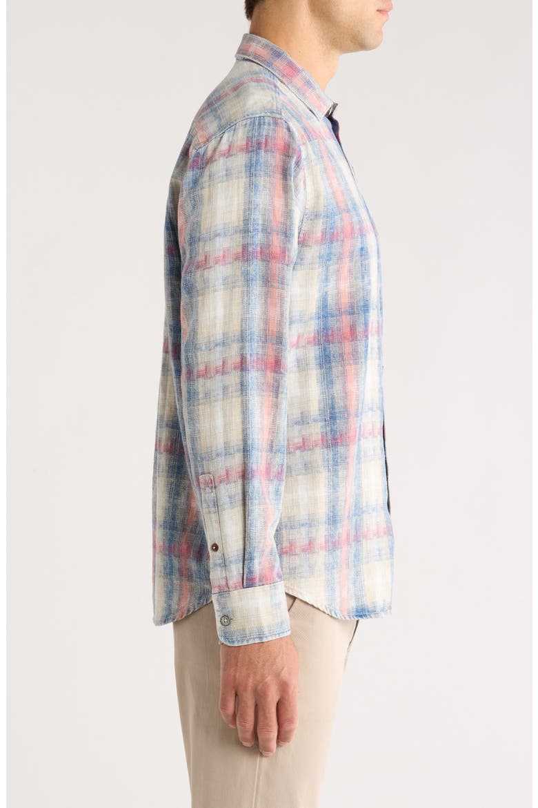 Palo Alto Plaid Cotton Button-Up Shirt, Alternate, color, SHELLROSSA