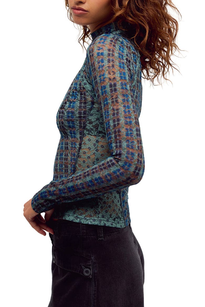 Lyric Floral Lace Top, Alternate, color, NAVY COMBO