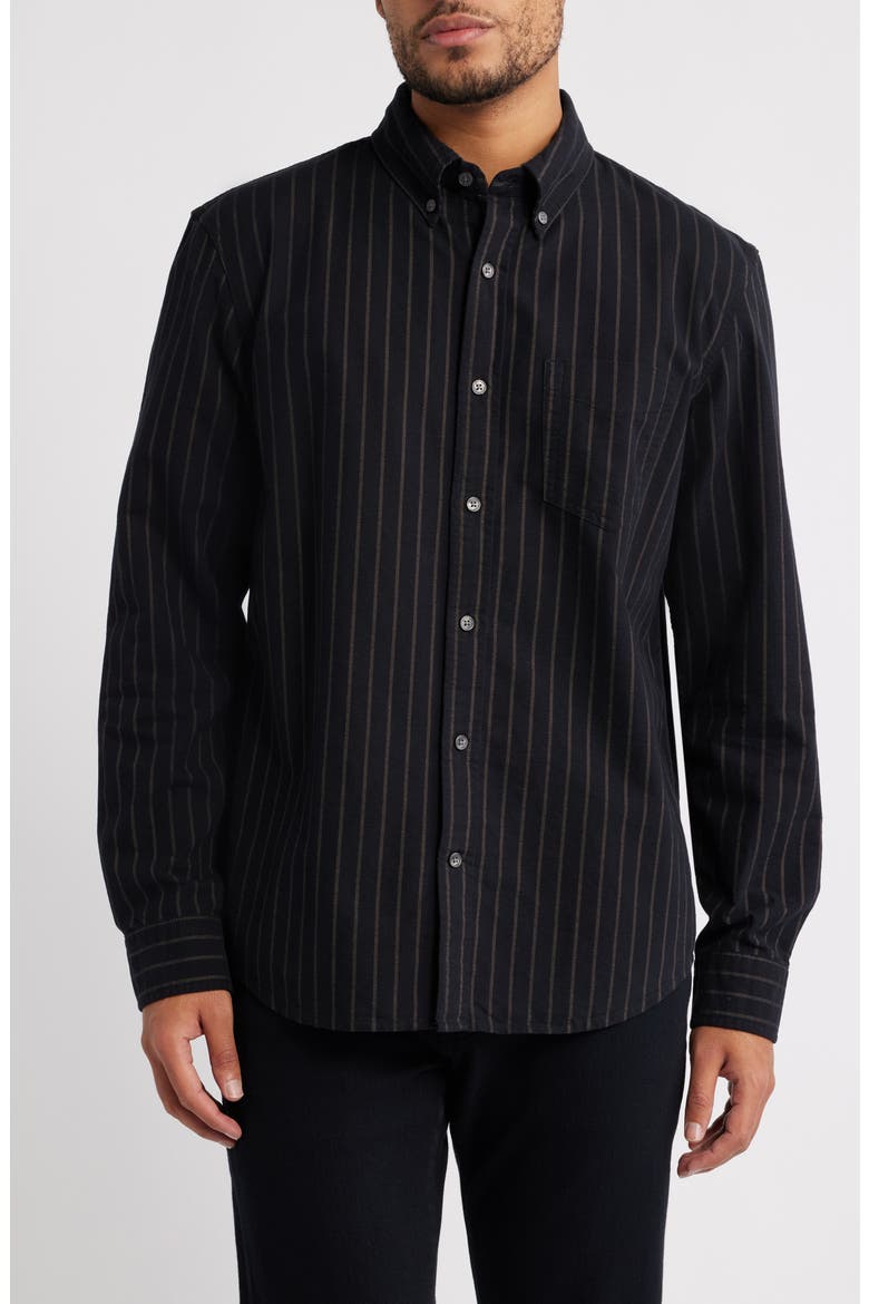 Dean Pinstripe Cotton Button-Down Oxford Shirt, Main, color, BLACK MULTI