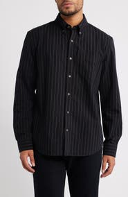 AG Dean Pinstripe Cotton Button-Down Oxford Shirt