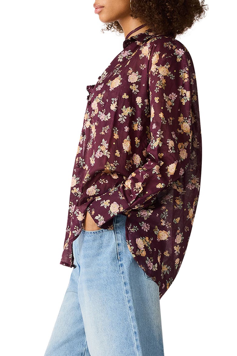 Bennete Printed Voile Shirt, Alternate, color, PORT