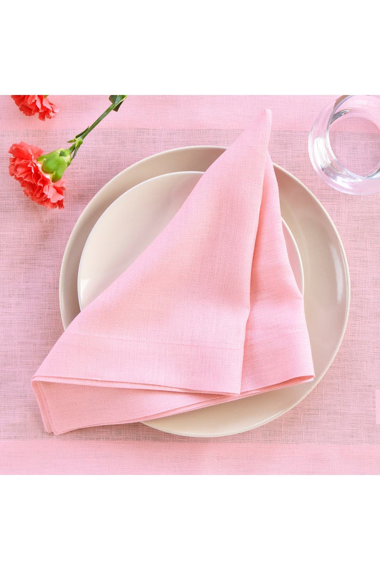 Linen Dinner Napkins Set of 4, 20 x 20" - Fete, Alternate, color, Pink Lemonade