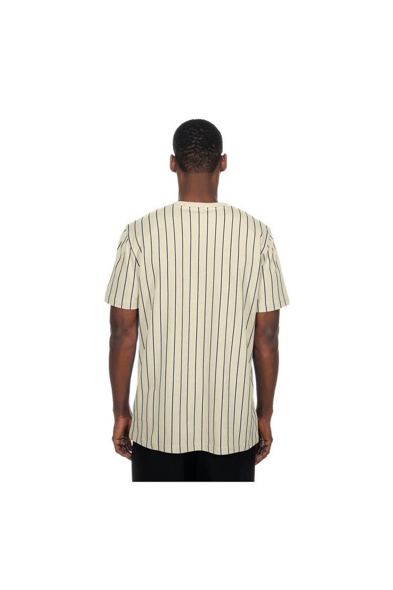Men's New Era Cream Detroit Tigers Throwback Meshback Pinstripe T-Shirt, Alternate, color, Cream