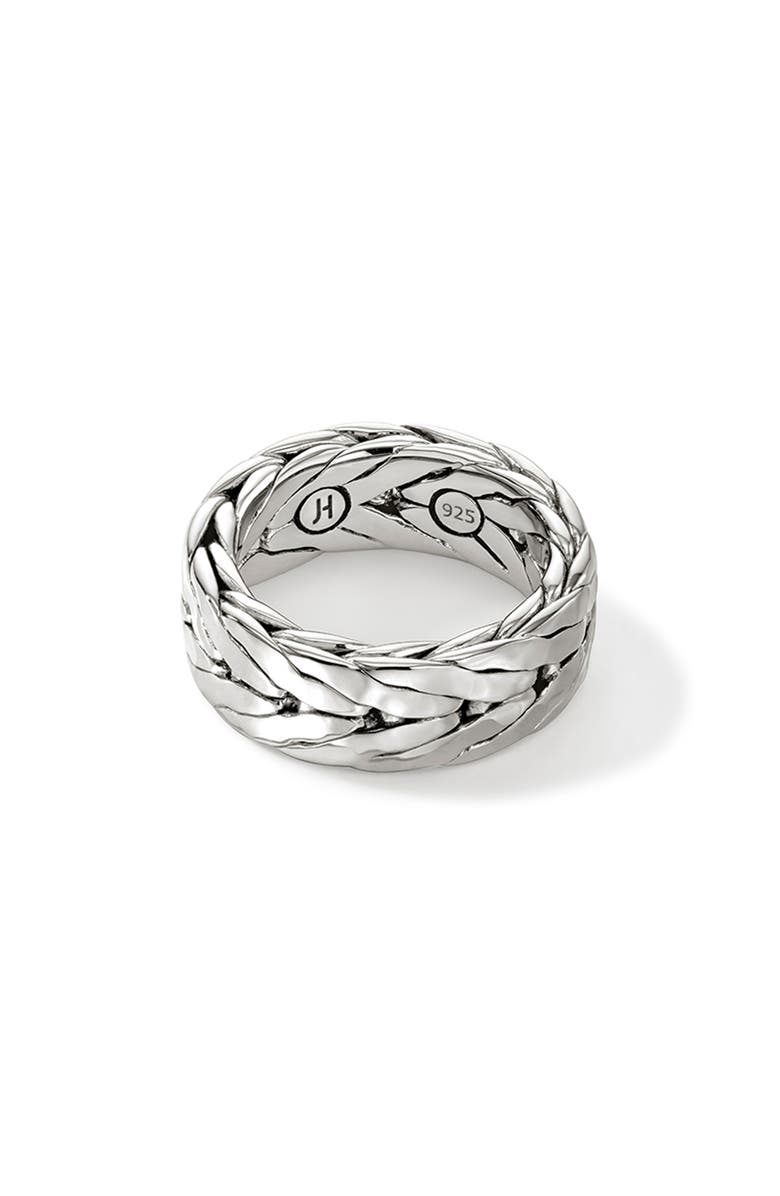 John Hardy Hammered Silver Chain Band Ring, Main, color, 