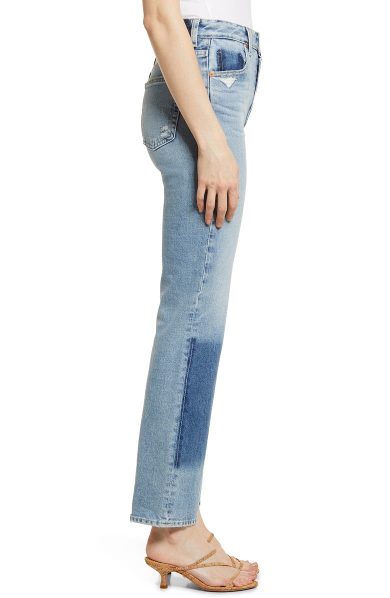 AG Alexxis High Waist Straight Jeans, Alternate, color, 23 Years Facade Patched