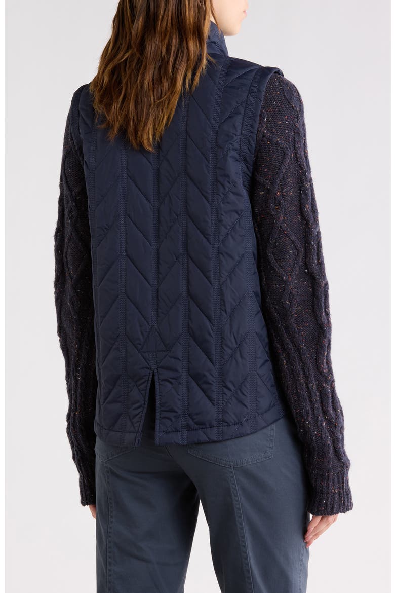 Mock Neck Quilted Two-Fer Jacket, Alternate, color, NAVY