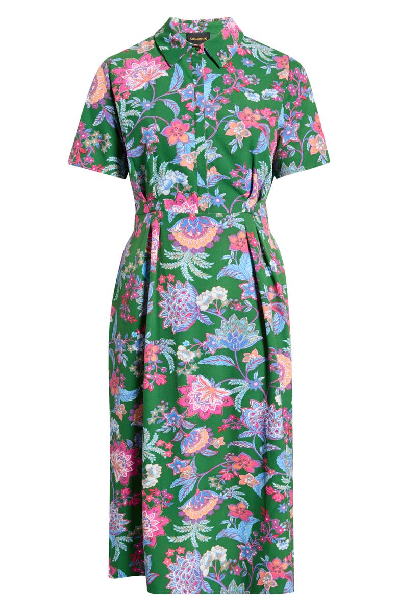 SUGARLIPS Elara Floral Marisy Collared Shirtdress, Alternate, color,