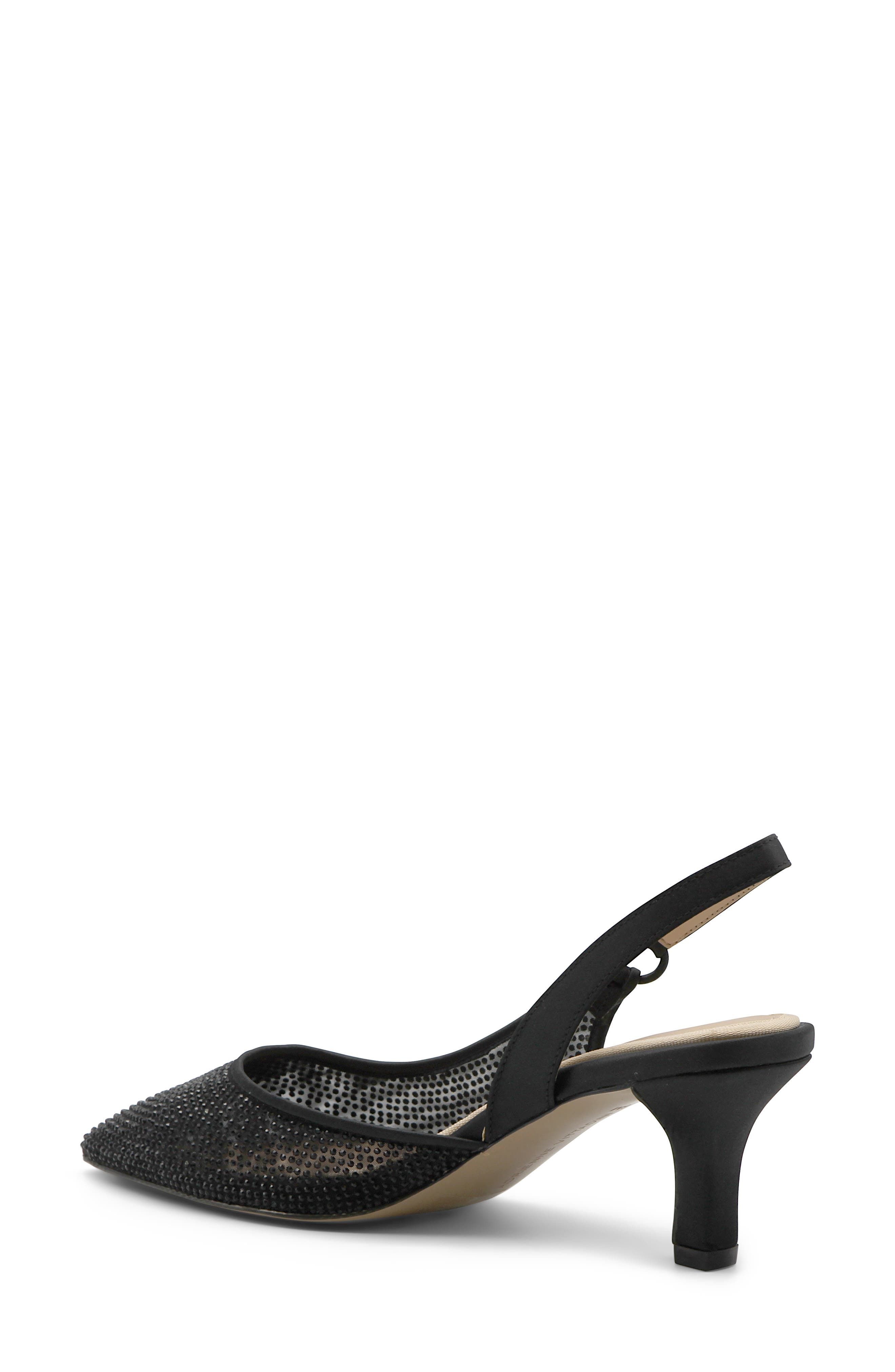 Adrienne Vittadini Piperrs Crystal Kitten Heel Slingback Pump, Alternate, color, Black Sparkle