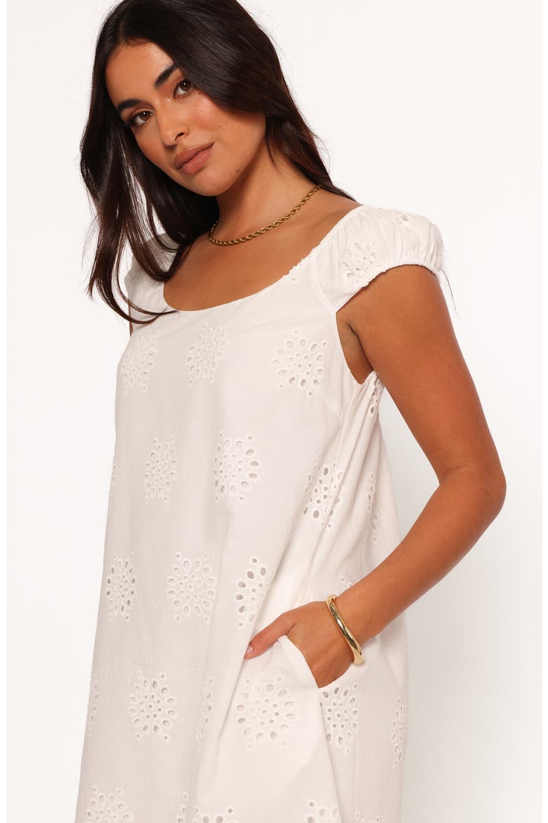 Pammy Eyelet Cotton Minidress, Alternate, color, WHITE