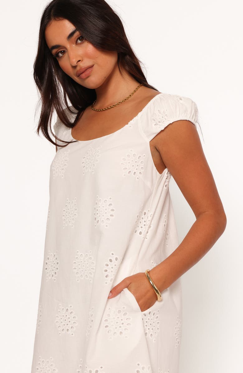 Petal & Pup Pammy Eyelet Cotton Minidress, Alternate, color, White