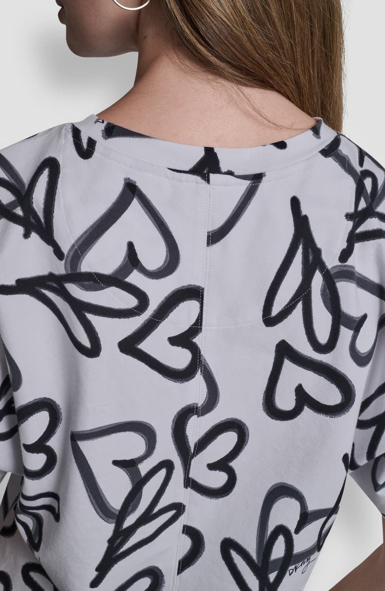 DKNY Print Tee Shirt, Alternate, color, Ivory Graffiti Heart