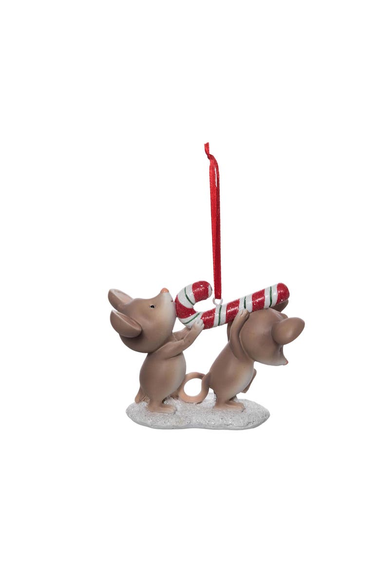 Candy cane Thieves Christmas Tree Ornament, Alternate, color, Beige