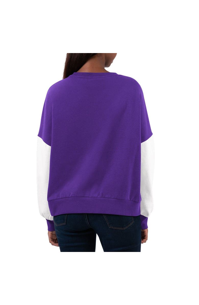 G-III 4HER BY CARL BANKS Women's G-III 4Her by Carl Banks Purple/White LSU Tigers Team Pride Colorblock Pullover Sweatshirt, Alternate, color, Purple