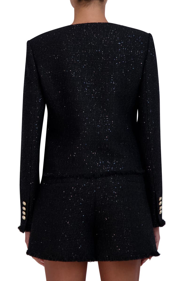 BCBGMAXAZRIA Sequin Tweed Jacket, Alternate, color, 