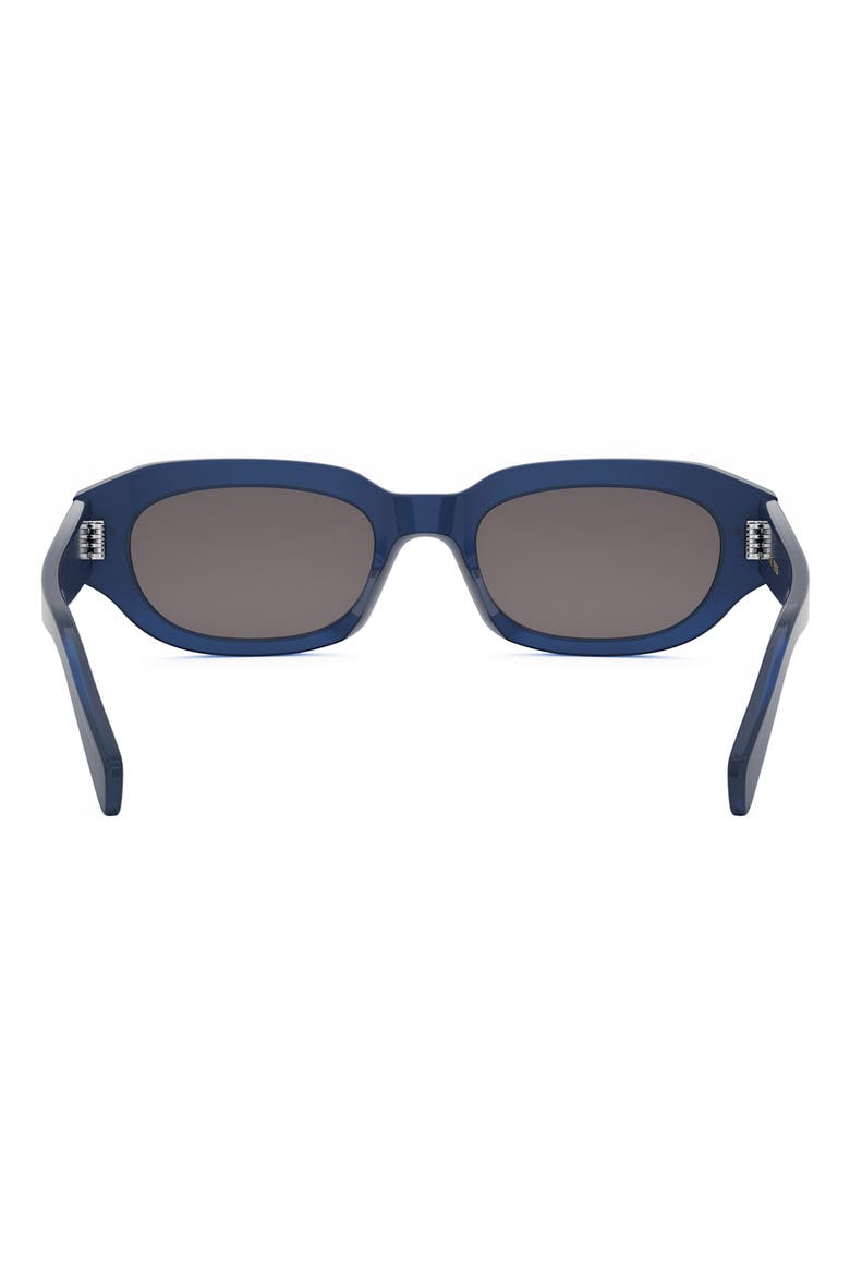 Bold 3 Dots 54mm Geometric Sunglasses, Alternate, color, SHINY BLUE / SMOKE