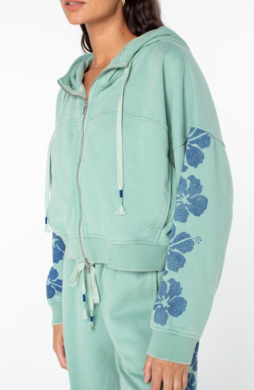 Roxy Fringing Reefs Graphic Hoodie In Green