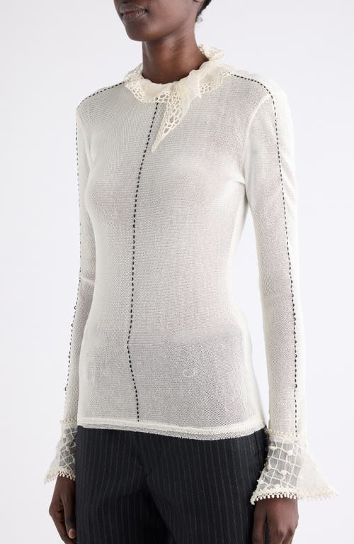 Isabel Marant Sarah Embroidered Mesh Top In White