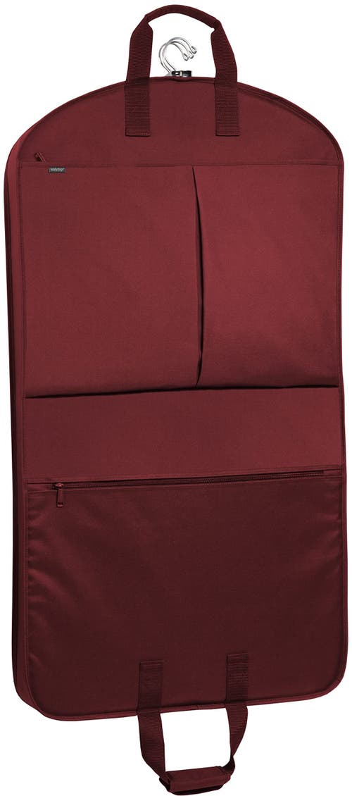 Wallybags 40" Deluxe Travel Garment Bag With Two Pockets In Burgundy