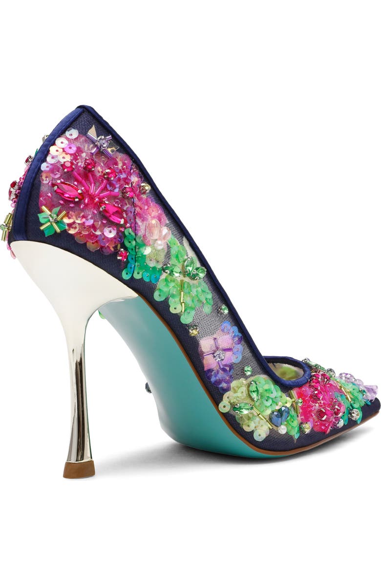 Betsey Johnson Netta Pointed Toe Pump, Alternate, color, Navy Multi