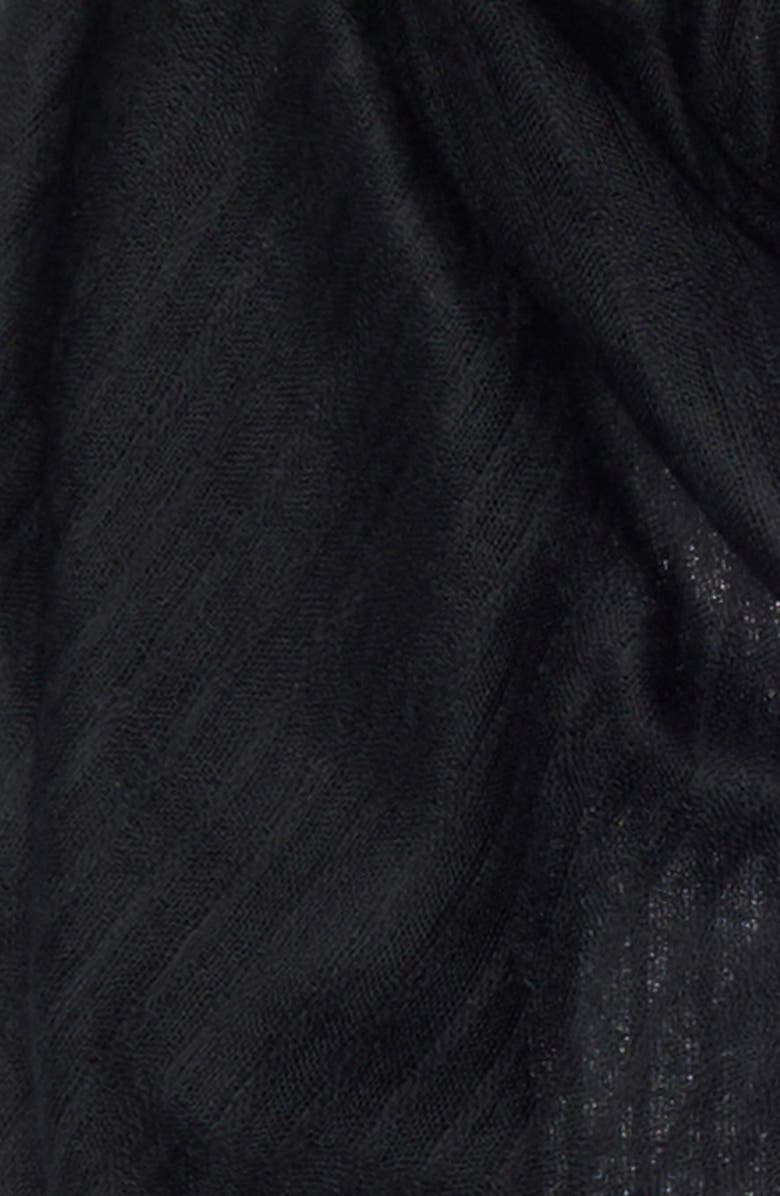 Nordstrom Textured Cashmere Scarf, Alternate, color, Black