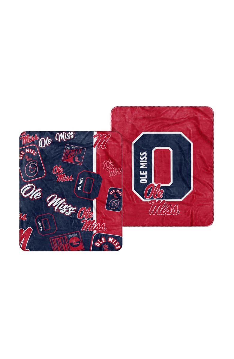 LOGO BRANDS Ole Miss Rebels 50" x 60" Dream Weave Throw Blanket, Main, color, Navy