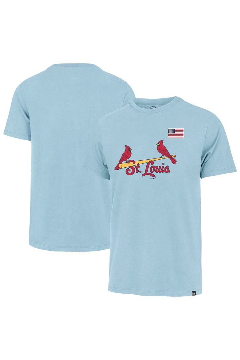 Men's '47  Light Blue St. Louis Cardinals Heritage U.S. Flag T-Shirt, Main, color, Light Blue