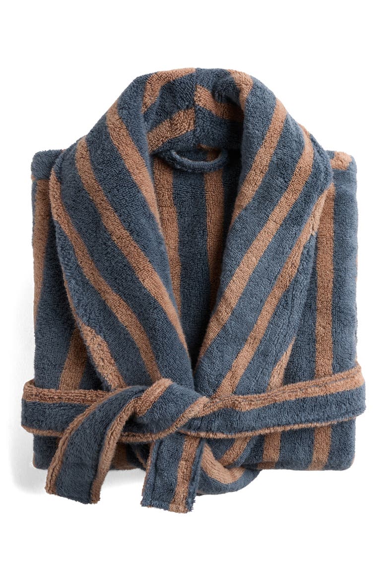 Turkish Cotton Stripe Robe, Alternate, color, DUSK AND ADOBE