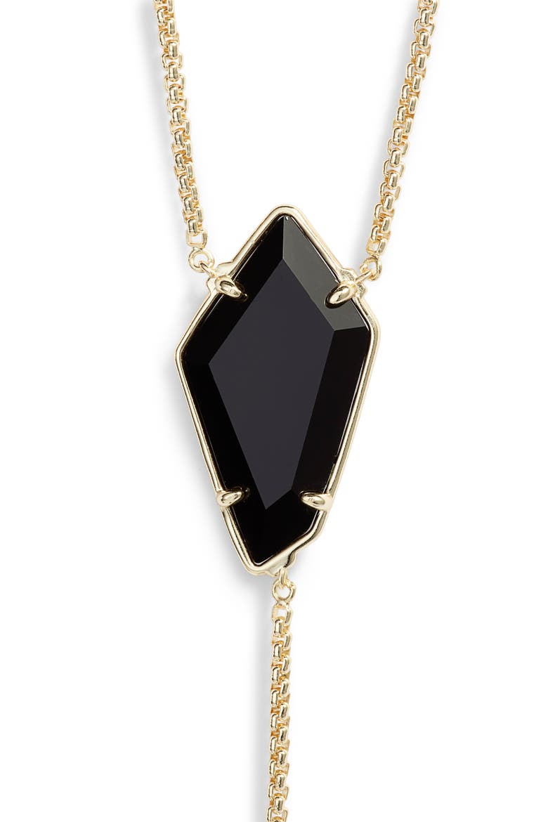 Lilith Y-Necklace, Alternate, color, GOLD/ BLACK