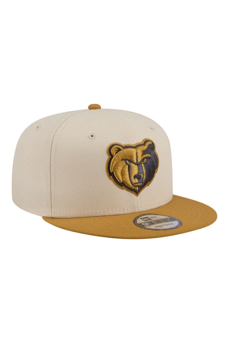 Men's New Era  Cream/Tan Memphis Grizzlies Two-Tone Color Pack 9FIFTY Snapback Hat, Alternate, color, Cream