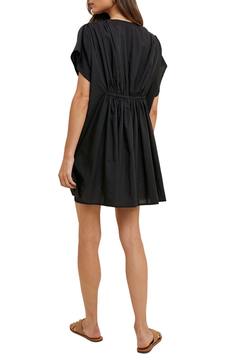 WISHLIST Ruched Cover-Up Dress, Alternate, color, Black