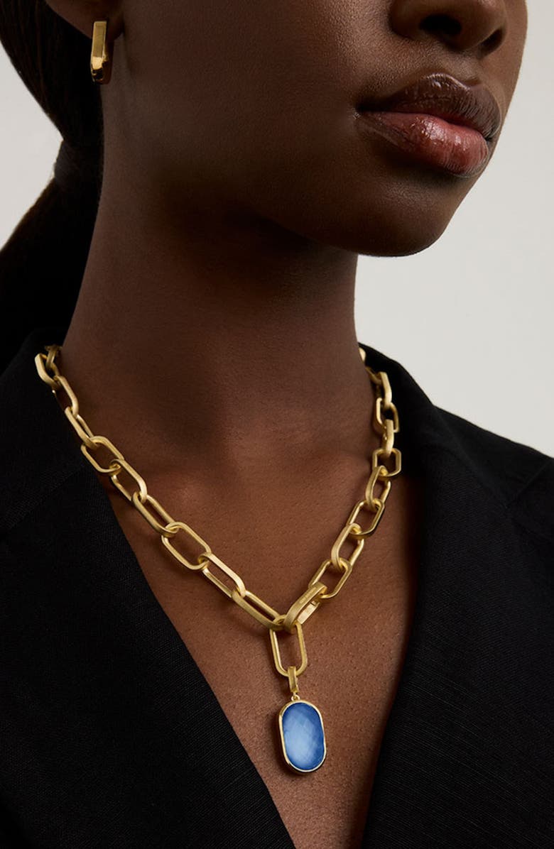 Dean Davidson Mercer Statement Collar Necklace, Alternate, color, Iridescent Midnight Blue/ Gold