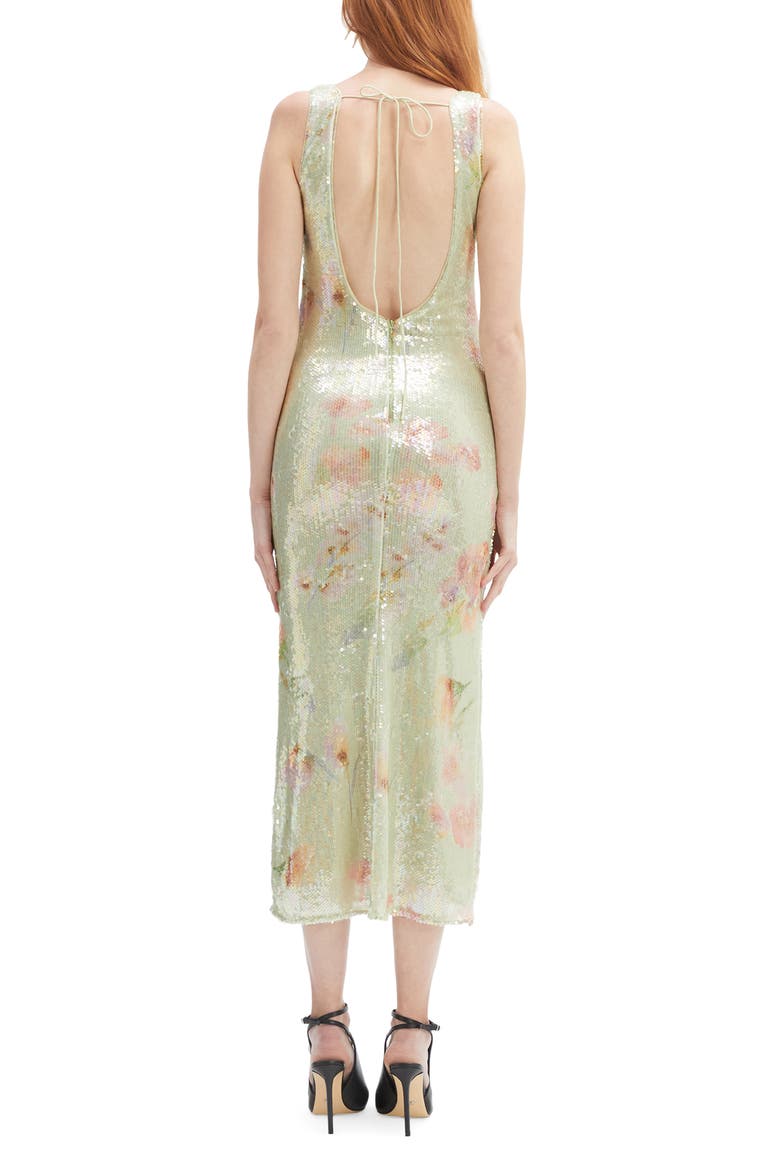 Eloda Sequin Embellished Dress, Alternate, color, GREEN FLO