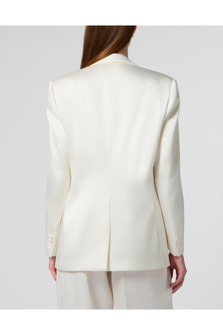 Double-Breasted Satin Blazer Roses Women, Alternate, color, white