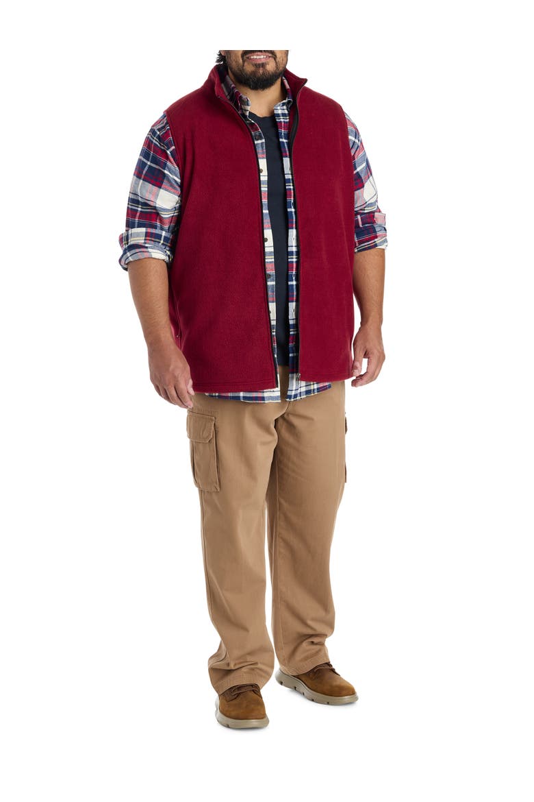 Big & Tall Large Plaid Flannel Sport Shirt, Alternate, color, BLUE RED MULTI